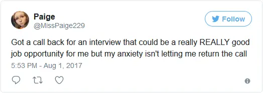 interview call back anxiety tweet
