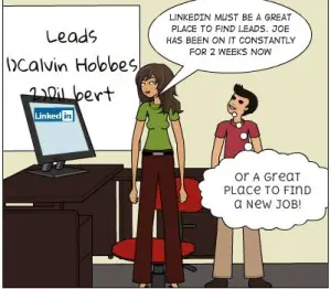 linkedin leads job cartoon