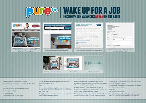 pure fm radio station wake up for a job recruitment marketing