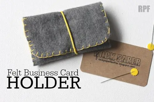 rock paper feather business card holder