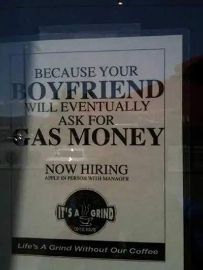 gas money funny job ads