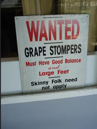 grape stompers funny job ads