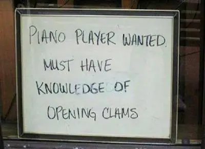 piano player funny job ads
