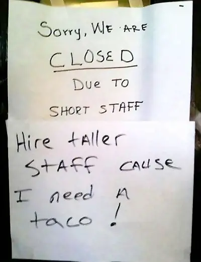 short staff funny job ads