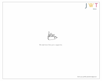 JWT copywriter creative job ad