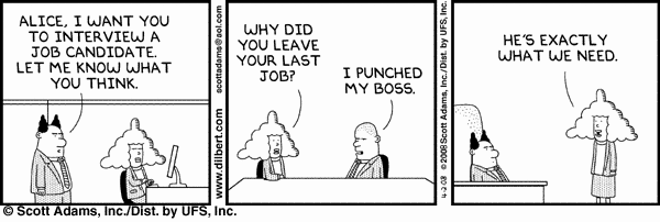 dilbert cartoon about interviewing