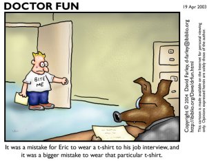 job interview mistake cartoon