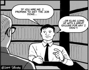 job search promises cartoon