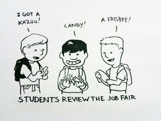 Students review job fair