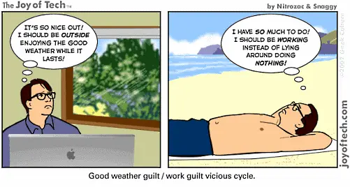 Summer Work Guilt Cartoon