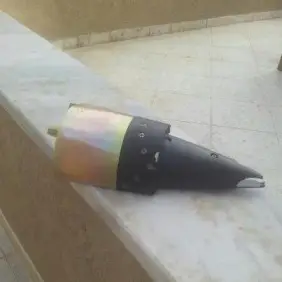 Hamas rocket fragment that fell in Ashdod, Israel