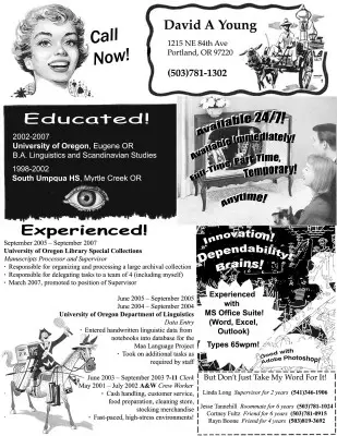 David Young 1950s advertising inspired resume