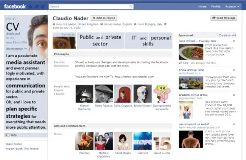 Claudio Nader facebook resume/cv
