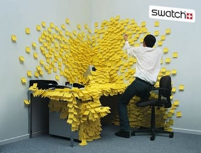 Swatch ad sticky note prank