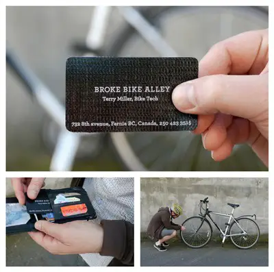 broke bike alley tire patch creative business card design