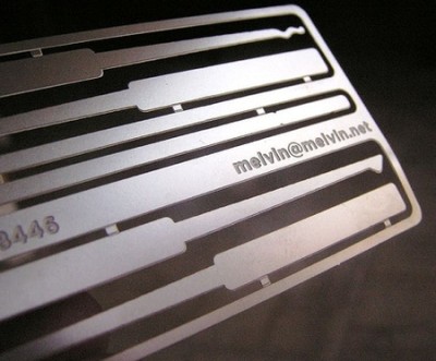 lock pick creative business card design