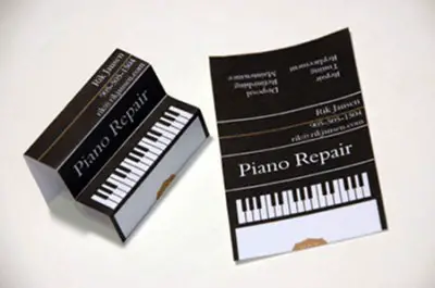 piano repair creative business card design