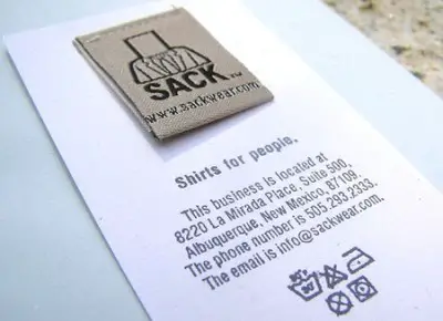sackwear creative business card design