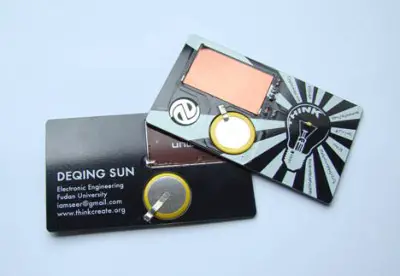Solar flashlight business card design