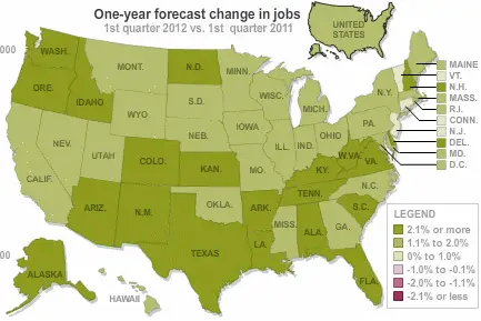 jobs forecast 2011 infographic