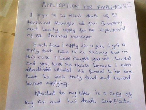 application for employment