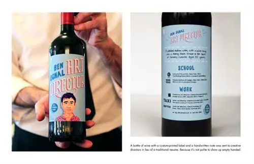 benegnal wine bottle resume recruitment marketing