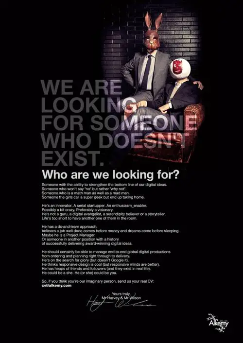 job listing for a person who doesnt exist recruitment marketing