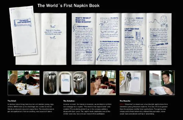 napkin book recruitment marketing