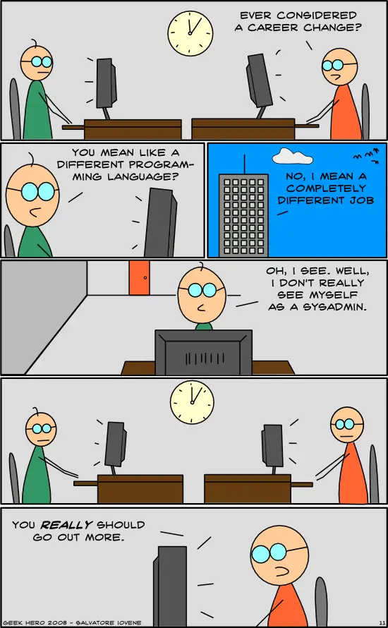 Career change cartoon