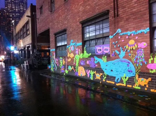 sticky note outdoor mural