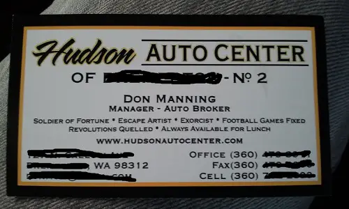 auto broker business card
