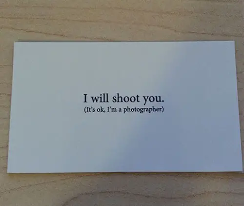 photographer business card