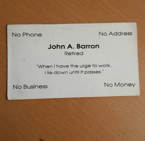 retired business card