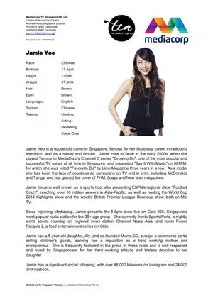 jamie yeo acting resume