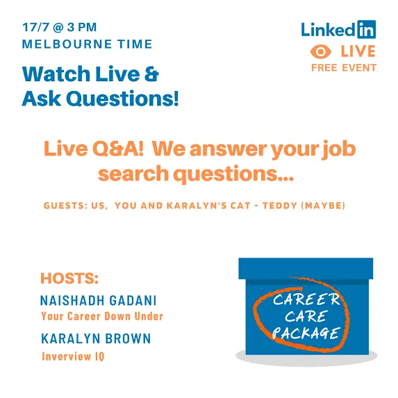 Career Care Package Get Your Job Search Questions Answered on LinkedIn Live