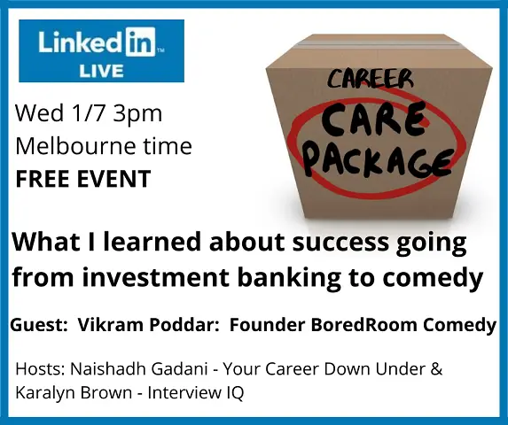 Career Care Package: All that I learned about success from going from investment banking to comedy