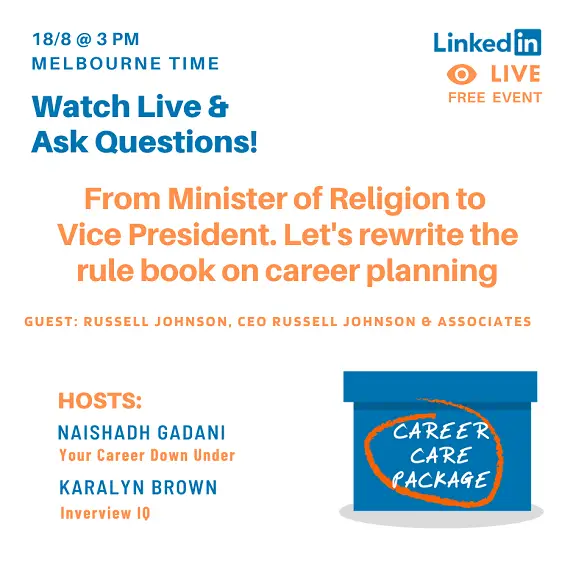Career Care Package #107 Minister of Religion to Vice President? Let's rewrite the rule book on career planning