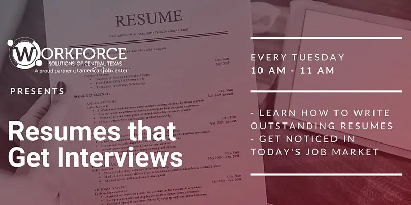 Virtual Resume Workshop