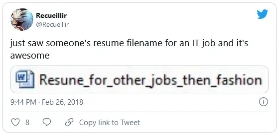 🙈 35 Resume Filenames Recruiters Won’t Respond To