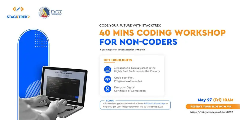 CODE YOUR FUTURE WITH STACKTREK: 40 Minutes Coding Workshop for Non-Coders